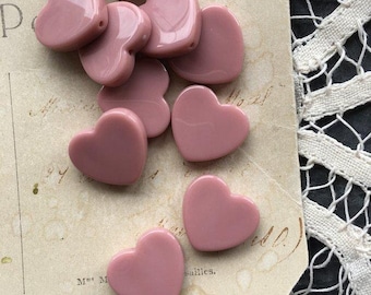 4pcs / 20×17mm / Heart Beads / Strawberry Milk Color Acrylic Beads