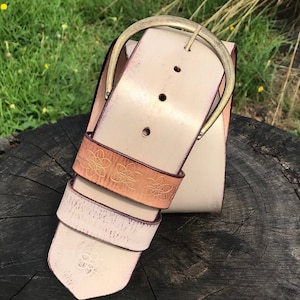 Champagner Leder Boho Style Breiter Hüftgürtel