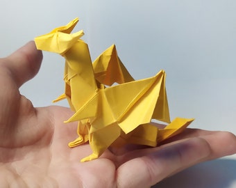 Handmade Origami Dragon, Paper Dragon Decoration, Origami Decoration, Fantasy Origami, Dragon Gift, Power Symbol