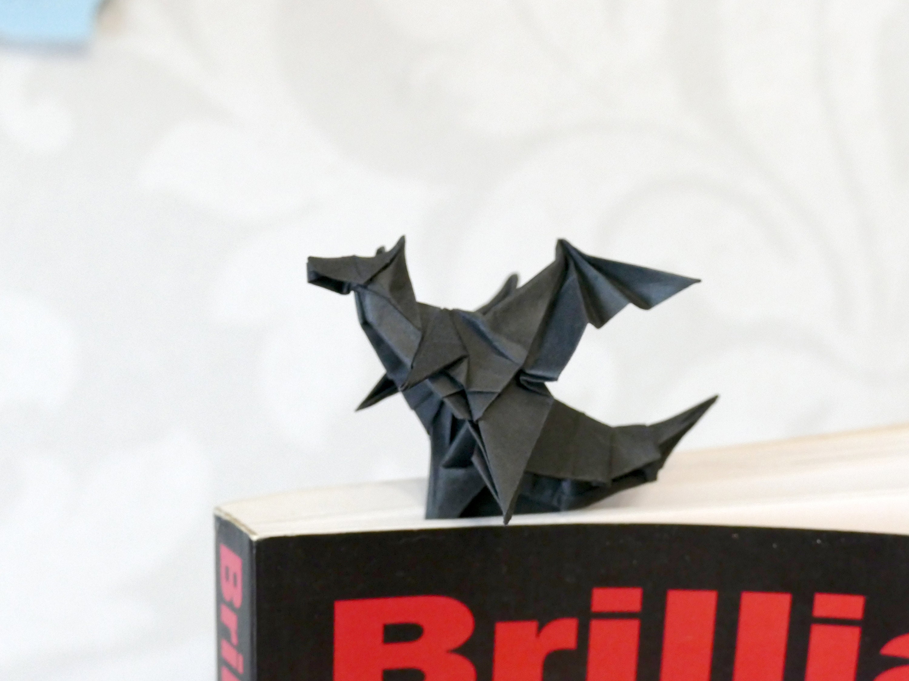 Bookmark Paper Origami Dragon Red Paper Bookmark Dragon | Etsy
