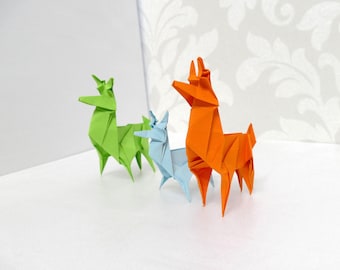 Paper Origami Deer Family, Handmade Table Decor