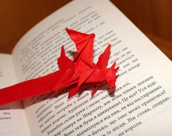 Marque-page fait à la main en papier Origami Dragon, meilleur cadeau