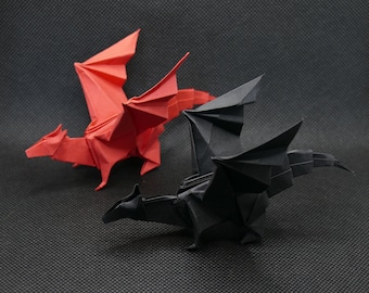 Handmade Origami Dragon, Paper Dragon Decoration, Origami Decoration, Fantasy Origami, Dragon Gift, Power Symbol