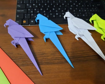 Handmade Paper Origami Parrot: Kids Room Decor (7'')