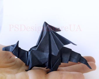Handmade Origami Dragon, Paper Dragon Decoration, Origami Decoration, Fantasy Origami, Dragon Gift, Power Symbol