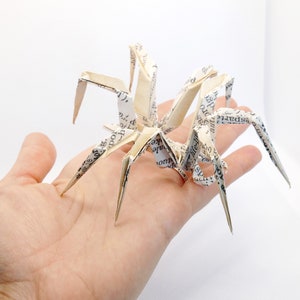 Handmade Origami Spider, Paper Origami Decoration, Fantasy Origami, Spider Gift