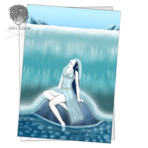Tarjeta ninfa, tarjetas de felicitación en blanco, (A5) Orientación vertical, Arte original