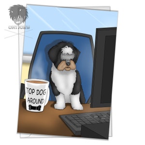 Tarjeta Top Dog Around, tarjetas de felicitación en blanco, (A5) orientación vertical, arte original