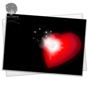 Biglietto d'amore scoppiante, biglietti d'auguri vuoti, (A5) orientamento orizzontale, arte originale