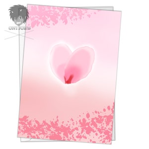 Corazones de flor, tarjetas de felicitación en blanco, (A5) orientación vertical, arte original