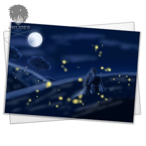 Sharing The Night Karte, leere Grußkarten, (A5) Querformat, Original Kunst