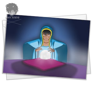 Biglietto da cartomante, biglietti d'auguri vuoti, (A5) orientamento orizzontale, arte originale