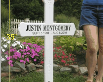 The Standard, weatherproof roadside memorial cross 35" tall