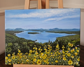 写真からカスタム油絵、キャンバスに手描きされた風景画
