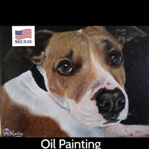 Custom Pet Portrait, Hand-Painted Original Oil Painting
