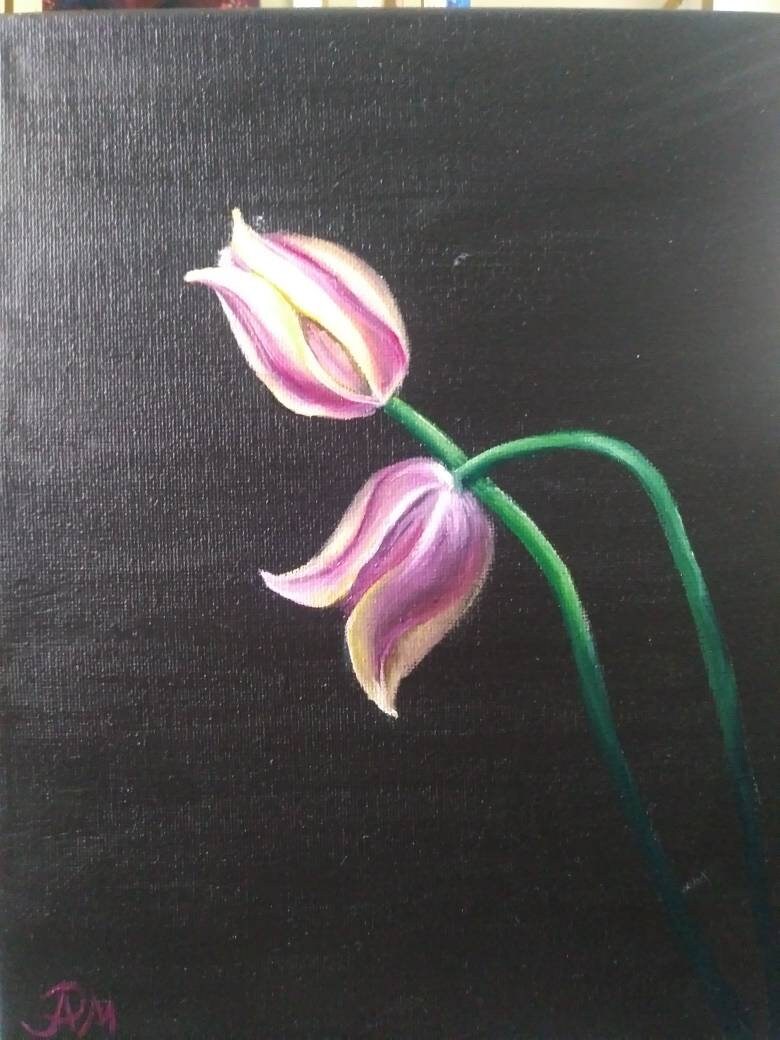 Original Oil Painting on Canvas Art, Realistic Tulip Flower Painting - Etsy