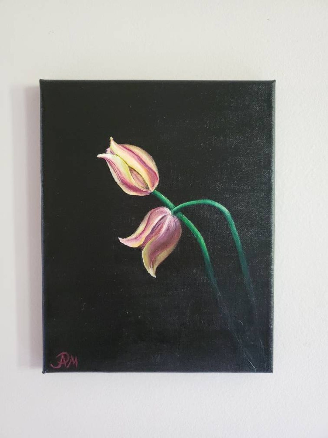 Original Oil Painting on Canvas Art, Realistic Tulip Flower Painting - Etsy