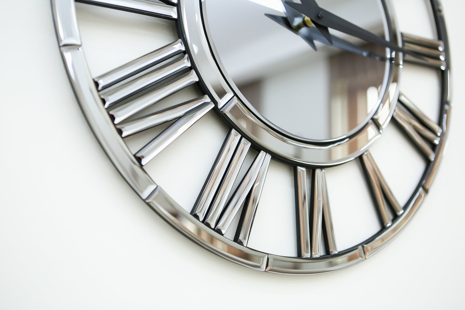 Mirror Wall Clock Handmade Mirrored Clock Etsy