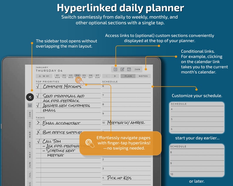 Agenda quotidien Kindle Scribe, 2024, 2025, modèles Kindle Scribe, calendrier, agenda, hebdomadaire image 3