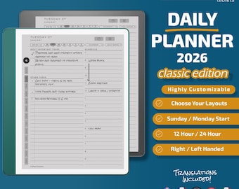 Daily Planner for Kindle Scribe Classic Edition, Templates for Kindle Scribe