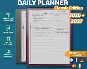 Daily Planner for Kindle Scribe Classic Edition, Templates for Kindle Scribe