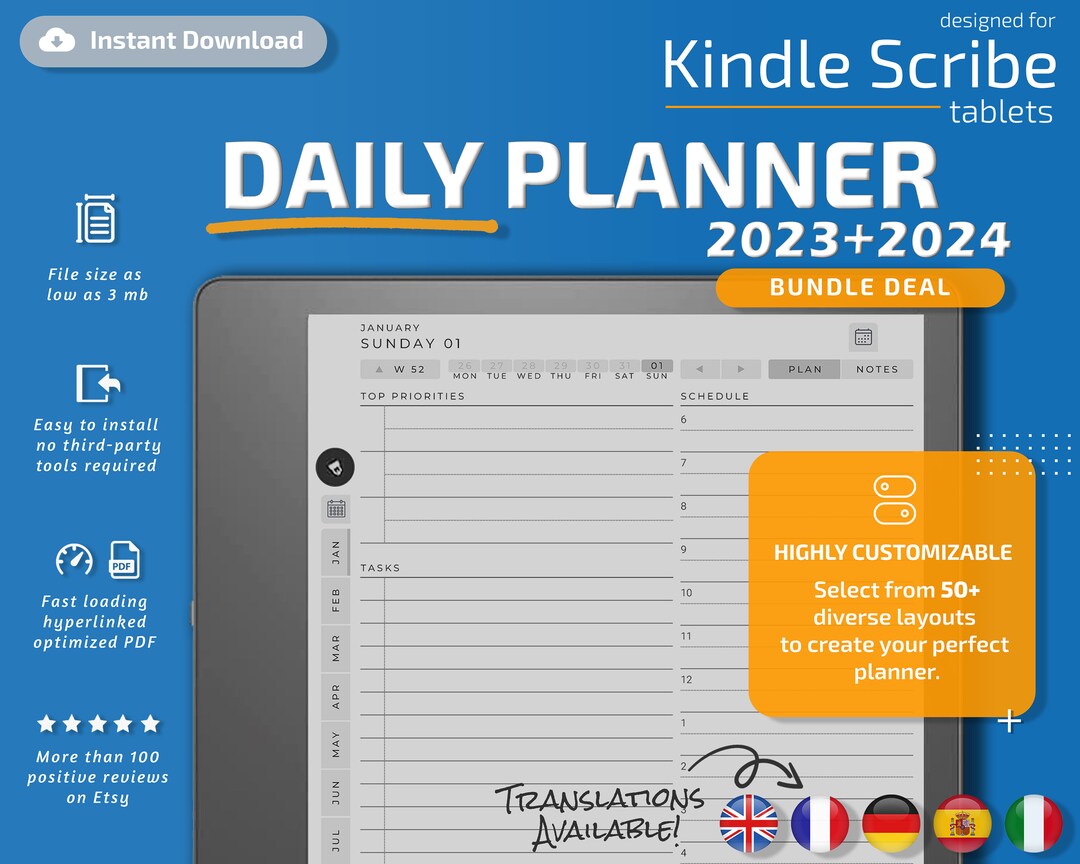 Kindle Scribe Daily Planner 2023 2024 kindle scribe Etsy 日本