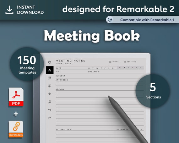 Remarkable 2 Templates L Meeting Book L Meeting Notes L | Etsy UK