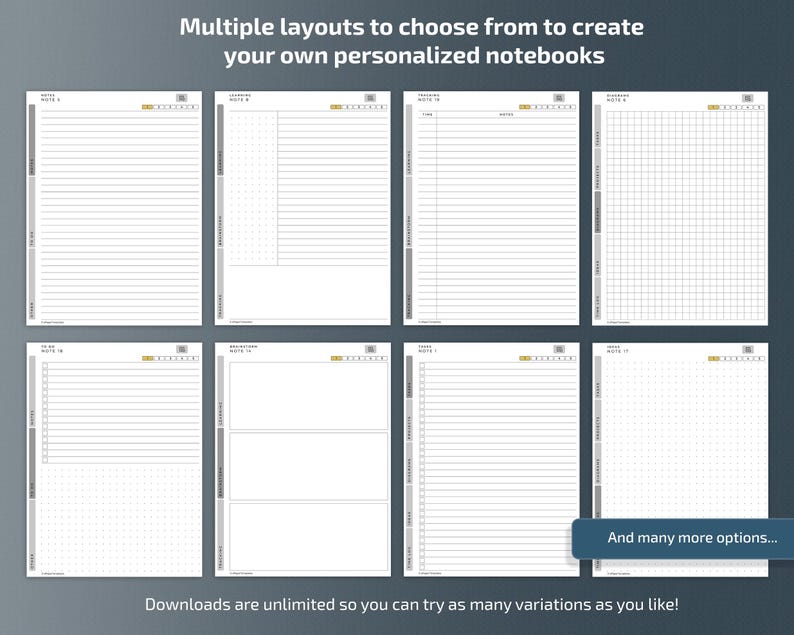 Smart Notebook for Remarkable Paper Pro tablets, eInk templates, hyperlinked PDF, to do list, cornell image 3