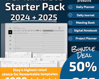 reMarkable 2 Starter Pack 2024, 2025 l Vorlagen Bundle l Sofortdownload