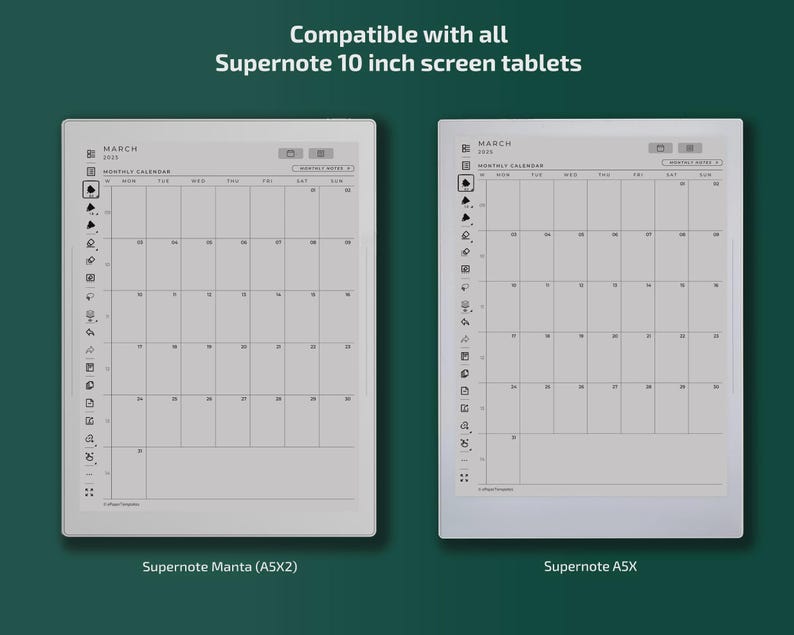 Daily Planner for Supernote A5X Classic Edition, Templates for ...