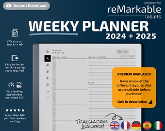 Bemerkenswert 2 Wochenplaner, 2024, 2025, bemerkenswerte 2 Vorlagen, Monatskalender