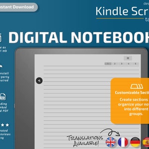 Digital Notebook for Kindle Scribe, kindle scribe templates, notebook, organiser