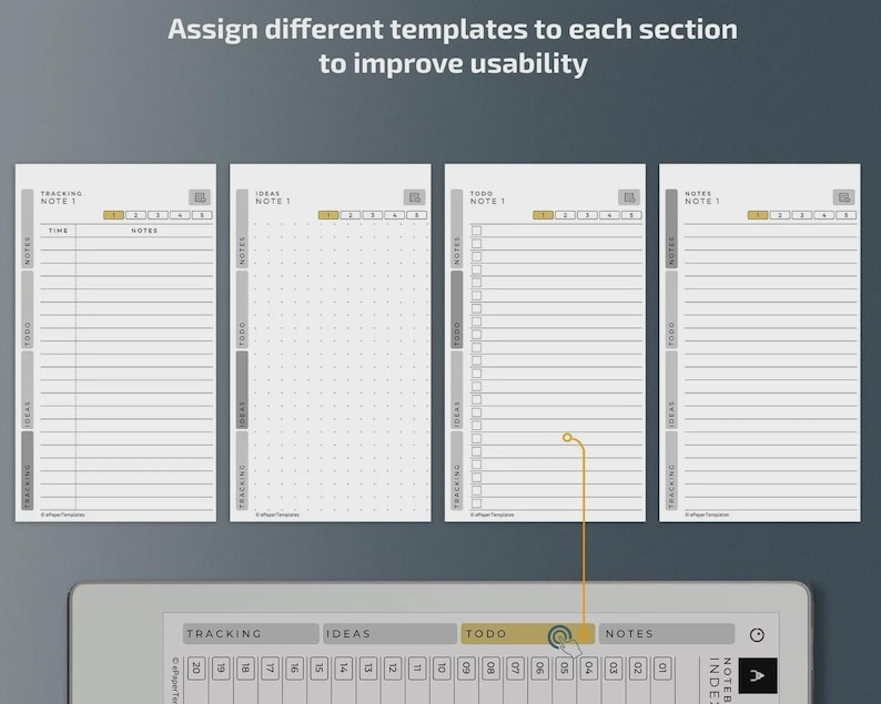 Smart Notebook for Remarkable Paper Pro Move Tablets, Eink Templates ...