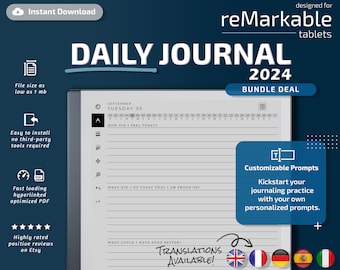 Daily Journal for Remarkable 2, 2024, remarkable 2 templates