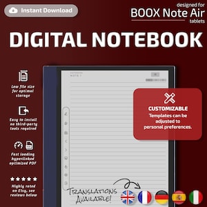 Quaderno digitale per tablet Boox Note Air, modelli eInk, PDF con collegamento ipertestuale, calendario, agenda