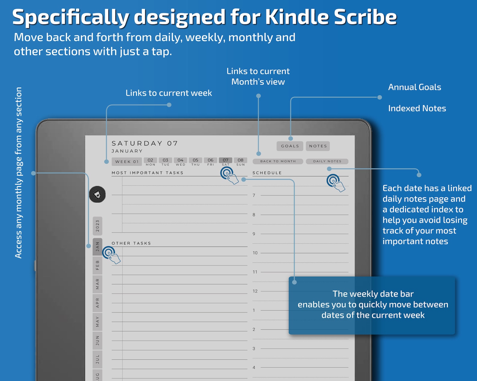 Kindle Scribe Daily Planner 2023 Kindle Scribe Templates Etsy