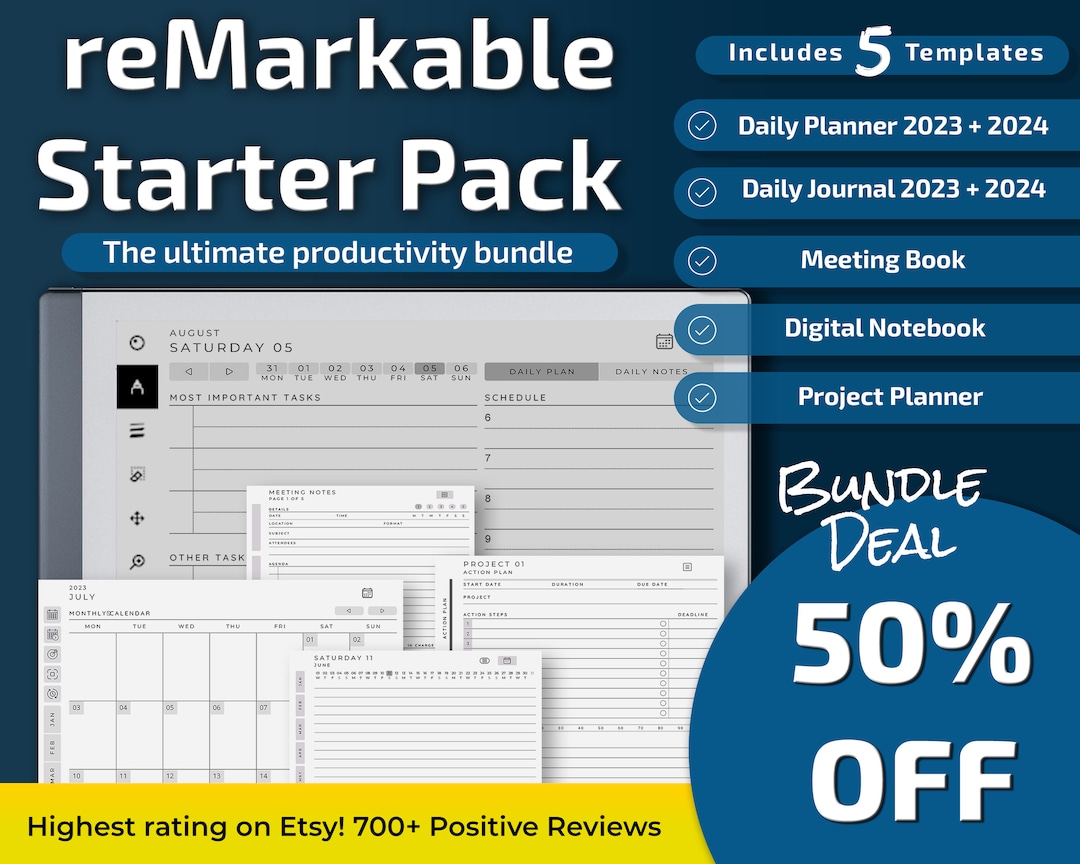 Remarkable 2 Starter Pack 2023 2024 L Templates Bundle L - Etsy