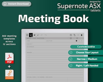 Supernote Meeting Book, supernote templates, meeting minutes
