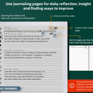 Sjablonen voor Supernote A5x-tablets, productiviteitspakket, planner, dagboek, vergaderingen, notitieboekje, projecten, pdf met hyperlink afbeelding 7