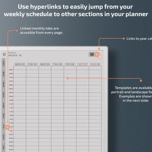 Weekly Schedule for Paper Pro Tablets, Eink Templates, Hyperlinked PDF ...