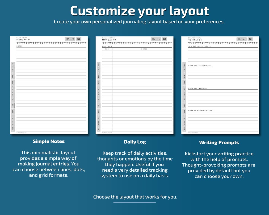 Daily Journal for Kindle Scribe Tablets, Eink Templates, Hyperlinked ...