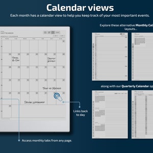 reMarkable 2 Daily Planner Standard Edition, 2024, 2025, modelli straordinari, calendario immagine 5