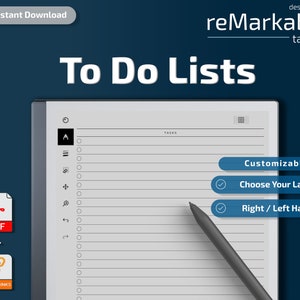 reMarkable 2 Templates l To-do Lists l Instant Download