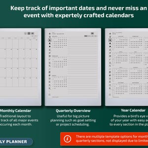 Sjablonen voor Supernote A5x-tablets, productiviteitspakket, planner, dagboek, vergaderingen, notitieboekje, projecten, pdf met hyperlink afbeelding 6