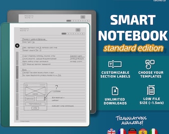 Smart Notebook for Kindle Scribe tablets, eInk templates, hyperlinked PDF, to do lists, cornell