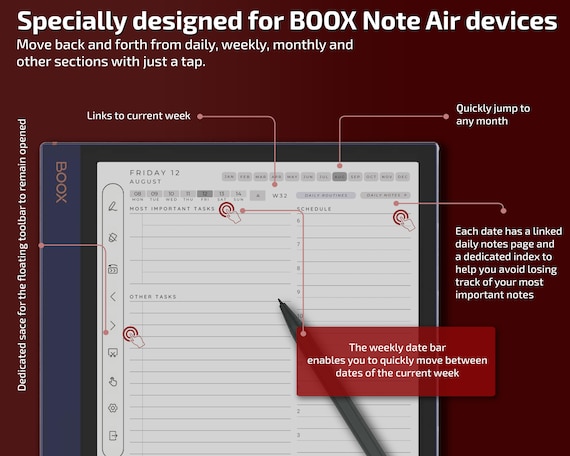 BOOX Note Air Templates, Daily Journal, 2024, Instant Download 