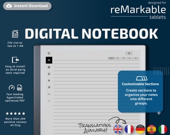 reMarkable 2 Templates l Digital Notebook l Hyperlinked PDF