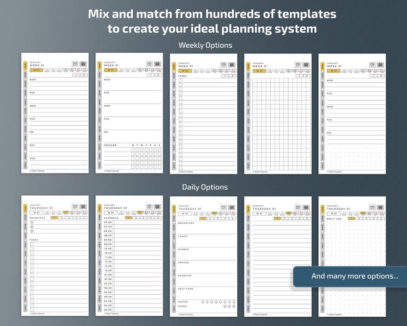 Daily Planner for Remarkable Paper Pro Move Tablets, Eink Templates ...