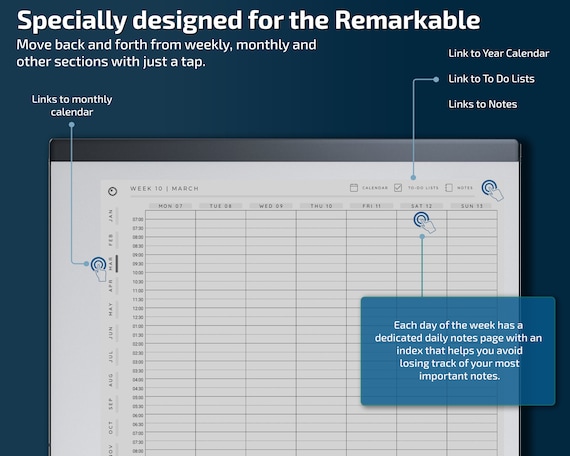Remarkable 2 Weekly Schedule Remarkable 2 Templates, 2024, Monthly  Calendar, Remarkable Planner, Daily Notes 