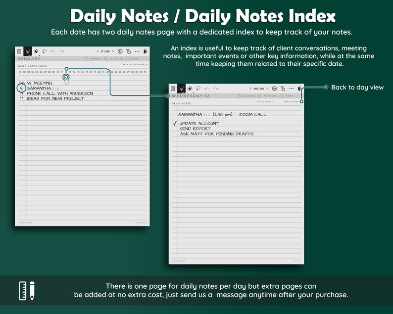 Supernote A5/A5X Daily Planner, 2023, 2024, supernote templates, calendar image 5